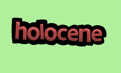 HOLOCENE writing vector design on a green background