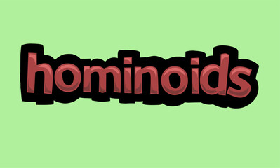 HOMINOIDS writing vector design on a green background