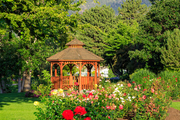 Cedar Gazebo Rose Garden Park Penticton British Columbia