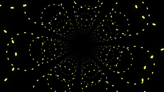 3D kaleidoscope green yellow abstract background of trippy art psychedelic trance to open third eye with visuals energy chakra futuristic audiovisual vj loop