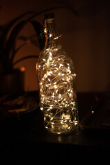 bottle of string lights