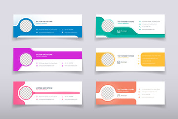 Elegant Corporate Minimal email signature Flat Mail template or email footer and personal Business EMAIL signature design