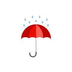 Umbrella vector icon. Rain protection umbrella water symbol. Rain safety sign drop icon isolated