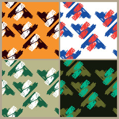 set of colorful abstract seamless patterns