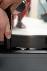 Sliding wardrobe and rollers to the closet door detailed plan.