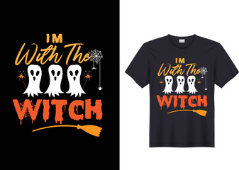 I'm With The Witch Funny Halloween T-Shirt