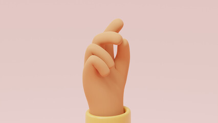 Stylized Cartoon 3D Rendering Hand Gesture. Snap of fingers