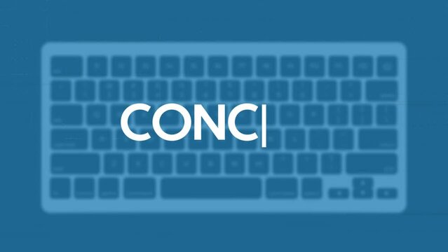 Concept title. Modern flat web template with keyboard template on gray background