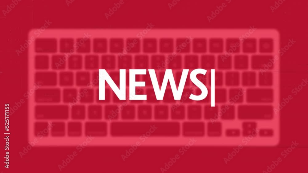 Aufkleber News title. Modern flat web template with keyboard template on gray background