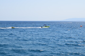 Fototapeta premium blue sea, sky and rocks