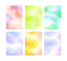 Set of abstract backgrounds in soft colors. Modern wallpaper, banner, background with gradient vector illustration