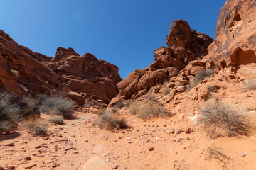 red sandstone rock formations at Valley of Fire State Park in Nevada