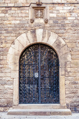 Detail of the Gothic District in Barcelona, Spain