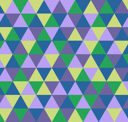 Fototapeta na wymiar Abstract geometric pattern from triangles. Bright modern background with yellow, green, purple triangles. Vector illustration.