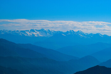 mountains and clouds