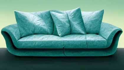 blue sofa isolated on white