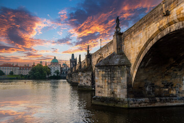 Obraz premium Charles Bridge view in Prague City
