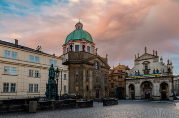 St. Francis Of Assisi Church and Church of St. Salvator view in Prague