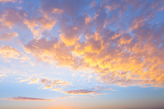 Sky with clouds at sunset