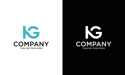 abstract letter kg simple geometric logo vector design template. - obrazy, fototapety, plakaty