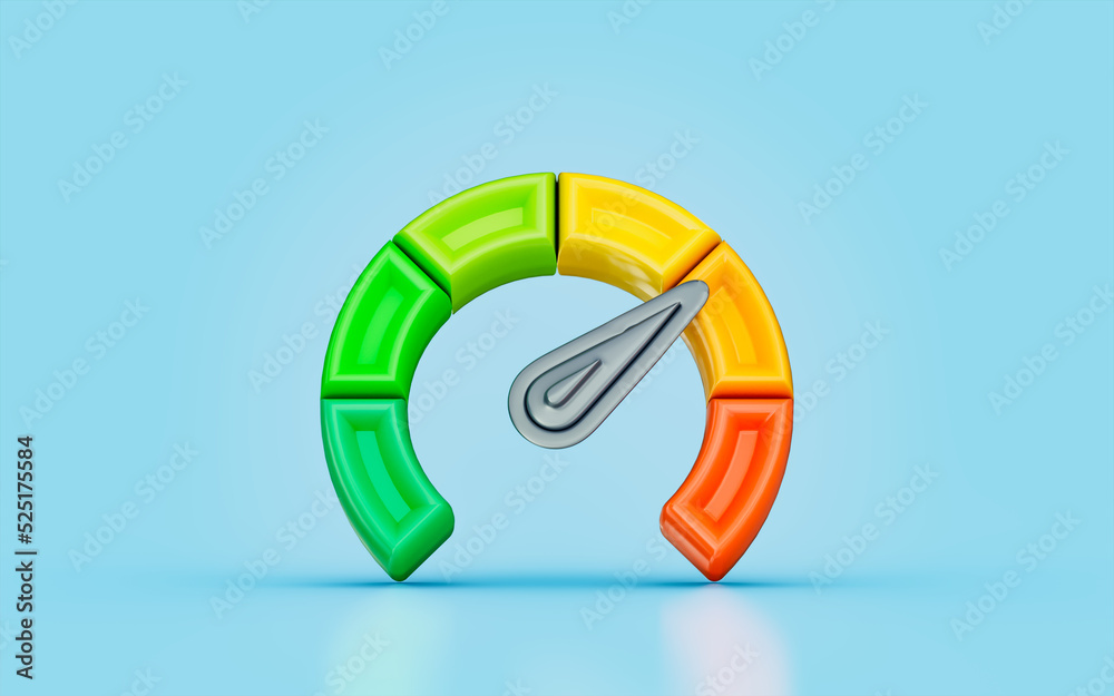 Wall mural speed meter sign 3d render concept for business performance maximum limit