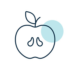 Apple isolated design vector icon. Fruit sign