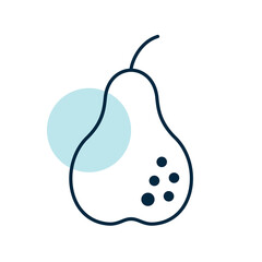 Pear isolated design vector icon. Fruit sign