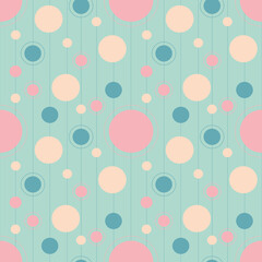 Pastel green pink seamless pattern for textile design, art background circle blot vector illustration