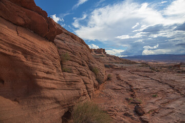 Rock formations viewed from the Beehive trail in Page, Arizona