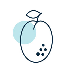 Plum with leaf vector icon