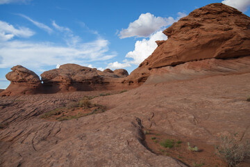 Rock formations viewed from the Beehive trail in Page, Arizona