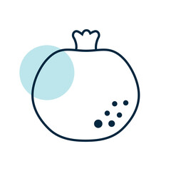 Garnet, Pomegranate isolated design vector icon