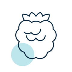 Raspberry, blackberry isolated design vector icon