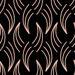 Simple fantasy twig black seamless pattern abstract background