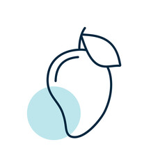 Mango tropical fruit vector icon
