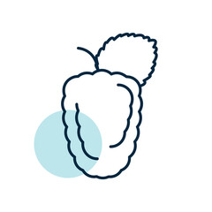 Mulberry fruit with leaves vector icon
