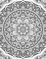 Full Page Mandala Letter Size for Coloring Pages Mandala, Adult, Kids, Lined Pages inspired by Islam Arabic Pakistan Indian. For Publishing Use ADULT Mandala Relaxing Coloring Pages Print