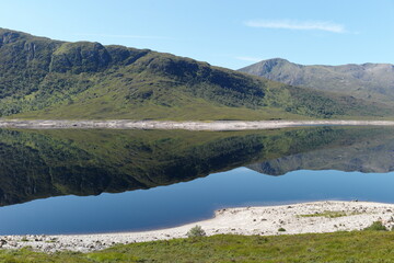 landscape with lake and mountains in Scotland