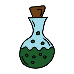 Doodle Cartoon Potion Bottle Vector illustration