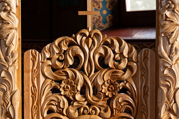 Detail of altar doors carving in an orthodox church.