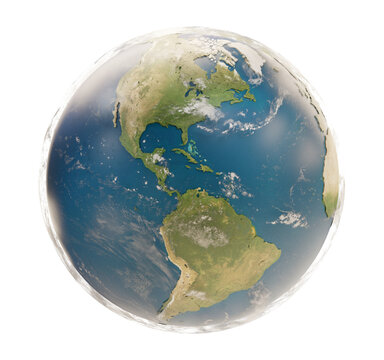 planet earth globe focus on north and south America 3d-illustration. elements of this image furnished by NASA