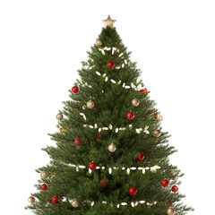 Christmas fir, decorated tree 3d-illustration