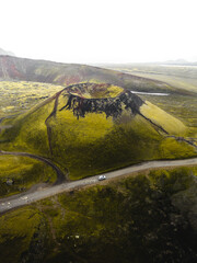 Icelandic roadtrip green landscape