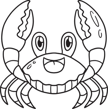 recommend clip art: Red Jamaican Crab Isolated Coloring Page for Kids