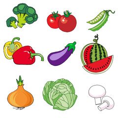 set of vegetables