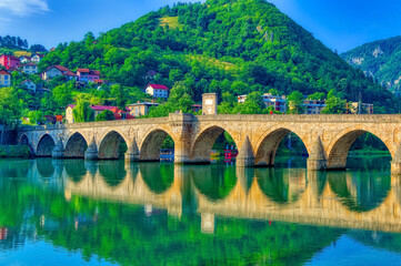 Fototapeta premium Mehmed pasha Sokolovic bridge in Visegrad, Bosnia and Herzegovina.