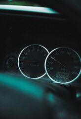 car speedometer and dashboard