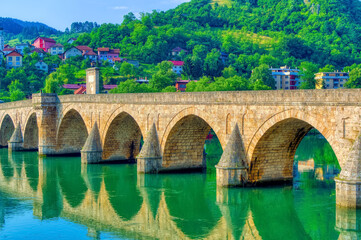 Mehmed pasha Sokolovic bridge in Visegrad, Bosnia and Herzegovina.