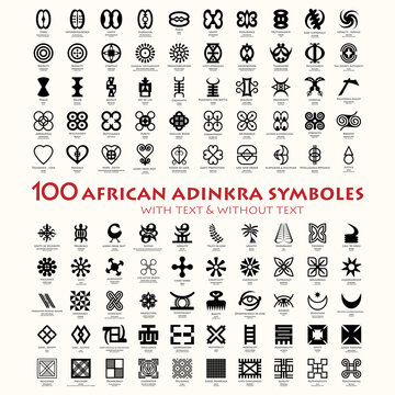 Adinkra African 100 Symbols with meanings represents the west African wisdom, this collection reflects the vigor and spirit of this dynamic and expressive art form.