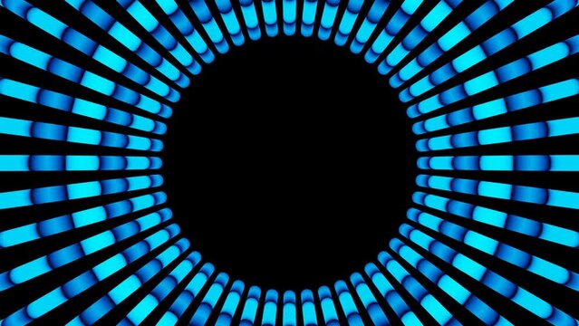 Abstract blue gradient led neon pipes vj loop animation 3d render